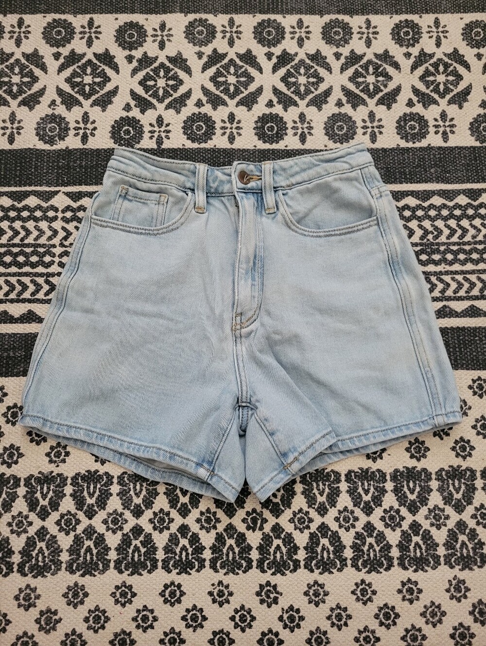 Mom Style Jean Shorts High Waist Size 24 Kan Kan Medium Wash